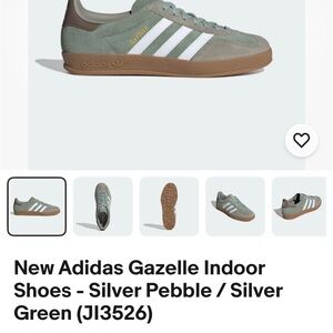 Adidas Gazelle Indoor Mint and White Sneakers